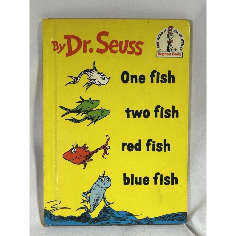 Vintage Dr Seuss 1960 One Fish Two Fish Red Fish Blue Fish Book Child Kid